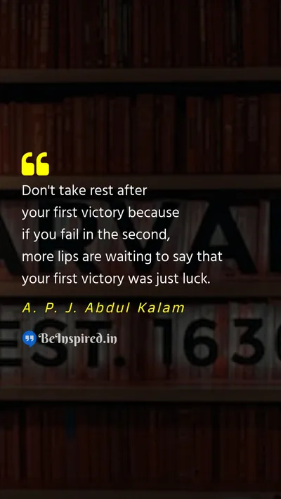 A. P. J. Abdul Kalam Picture Quote on persistence success perseverance failure learning 
