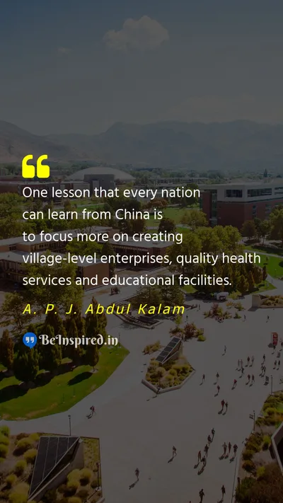 A. P. J. Abdul Kalam Picture Quote on china learn small-business village 