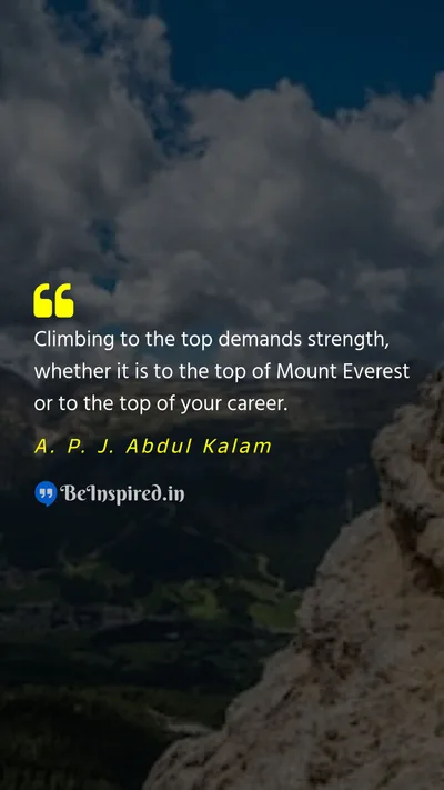 A. P. J. Abdul Kalam Picture Quote on success achievement determination strength career 