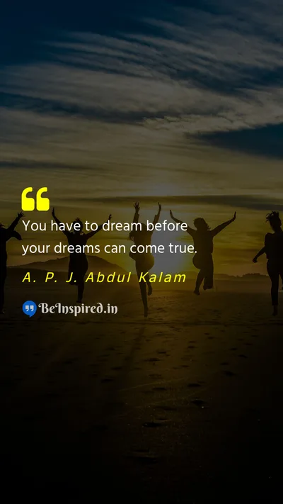 A. P. J. Abdul Kalam Picture Quote on dream ambition aspiration achievement 