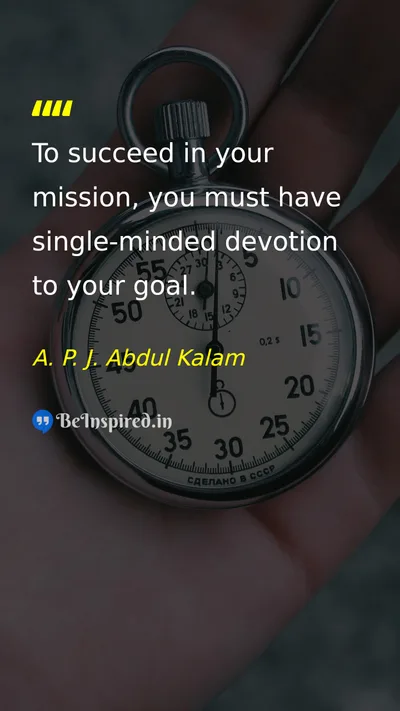 A. P. J. Abdul Kalam Picture Quote on success discipline hard-work motivation 