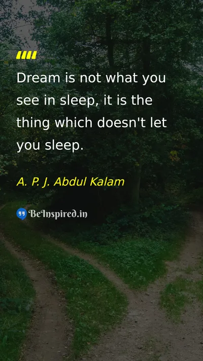 A. P. J. Abdul Kalam Picture Quote on dream motivation life hard-work 