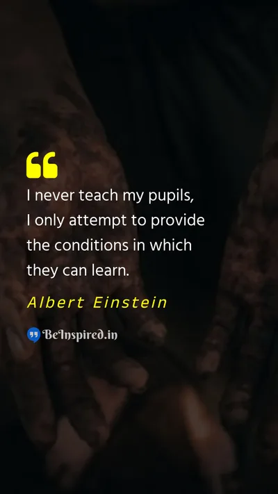 Albert Einstein Picture Quote on student education teacher 