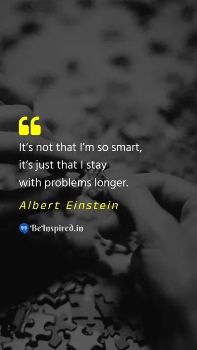 Albert Einstein Picture Quote on problem perseverance 