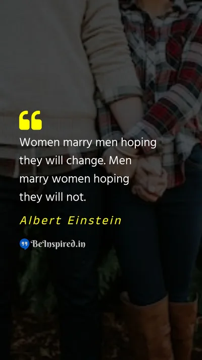 Albert Einstein Picture Quote on marriage expectations 