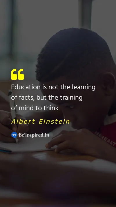 Albert Einstein Picture Quote on education thought information 