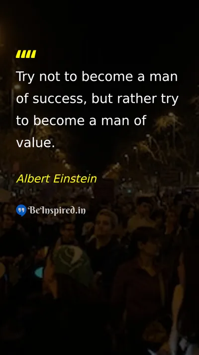 Albert Einstein Picture Quote on success value life wisdom 