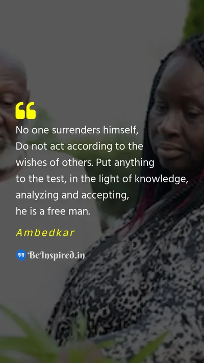 Ambedkar Picture Quote on discrimination injustice citizen caste 