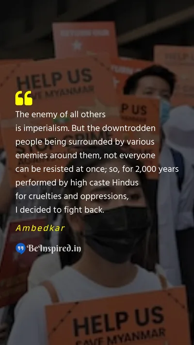 Ambedkar Picture Quote on revolution obstacle capitalism 