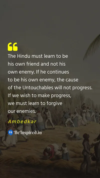 Ambedkar Picture Quote on slave oppression 