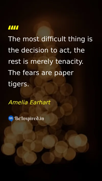 Amelia Earhart Picture Quote on courage discipline motivation 