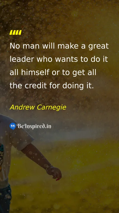 Andrew Carnegie Picture Quote on leadership success 