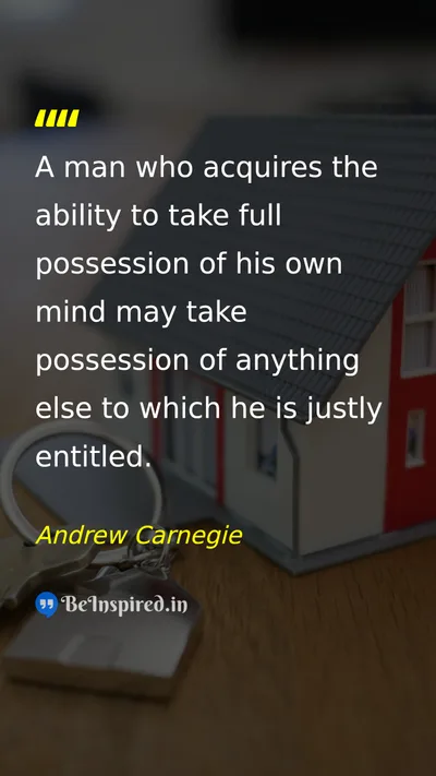 Andrew Carnegie Picture Quote on discipline self-confidence success wisdom 