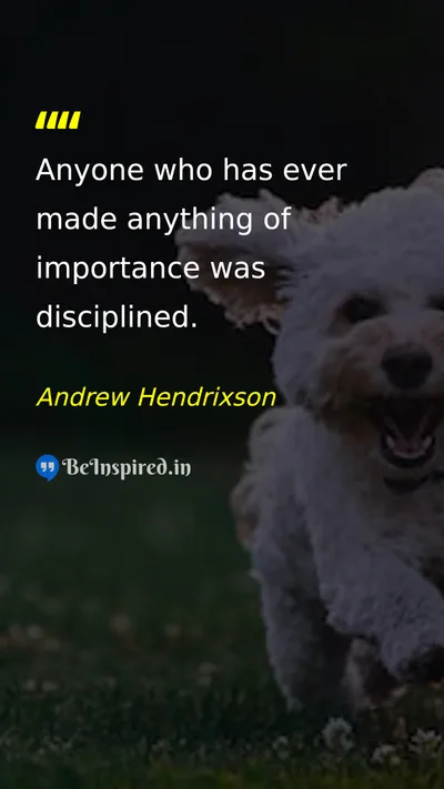 Andrew Hendrixson Picture Quote on discipline success hard-work 