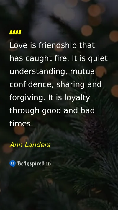 Ann Landers Picture Quote on love friendship marriage happiness 