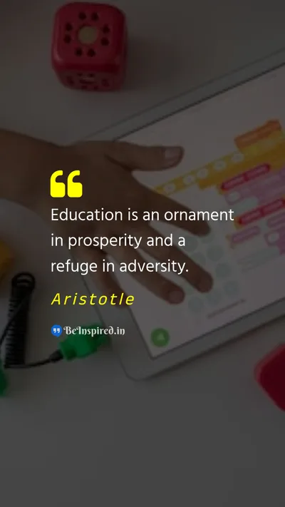 Aristotle Picture Quote on education prosperity poverty 