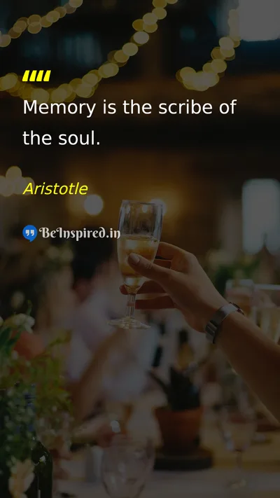 Aristotle Picture Quote on memory soul life wisdom 