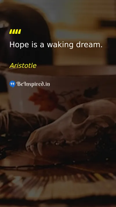 Aristotle Picture Quote on hope dream future 