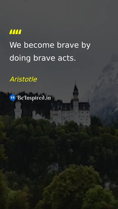 Aristotle Picture Quote on courage discipline motivational 