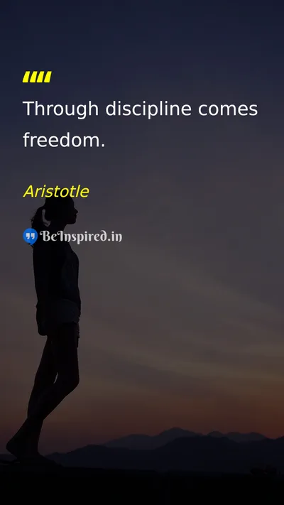 Aristotle Picture Quote on discipline freedom wisdom 