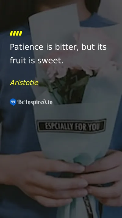 Aristotle Picture Quote on patience wisdom life 