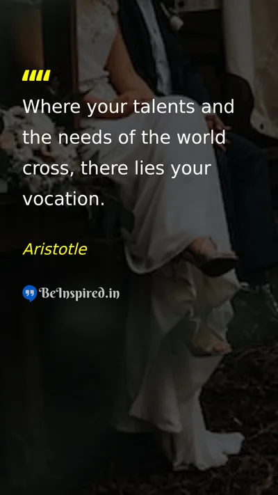 Aristotle Picture Quote on purpose talent vocation 