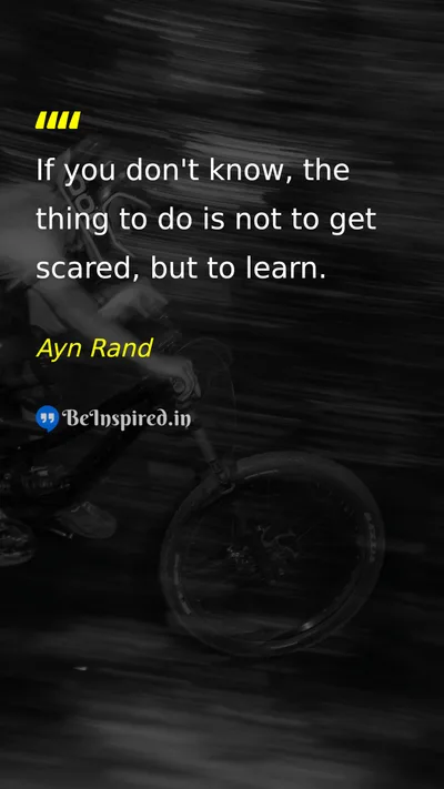 Ayn Rand Picture Quote on education wisdom self-confidence 