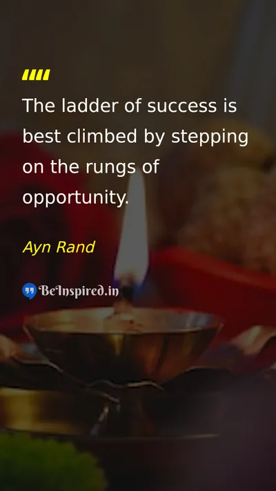 Ayn Rand Picture Quote on success opportunity hard-work life 