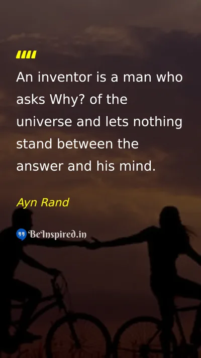Ayn Rand Picture Quote on innovation curiosity discovery 