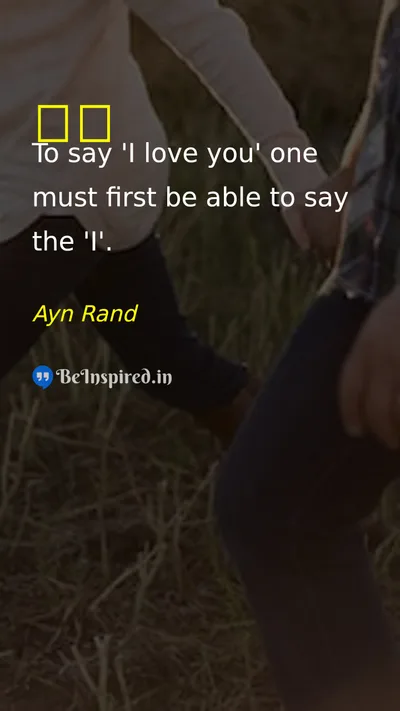 Ayn Rand Picture Quote on selfish 