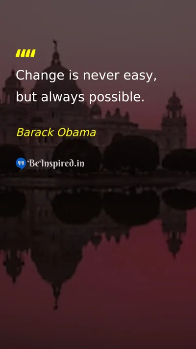 Barack Obama Picture Quote on change hope motivational life 