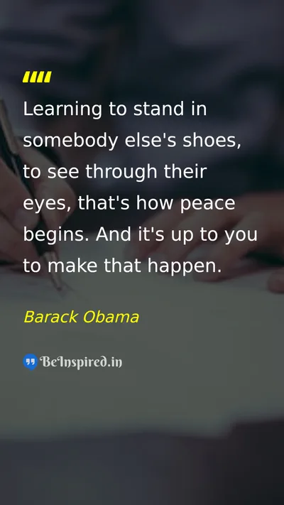 Barack Obama Picture Quote on peace empathy understanding change 