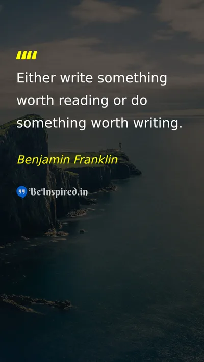 Benjamin Franklin Picture Quote on life action writing success 
