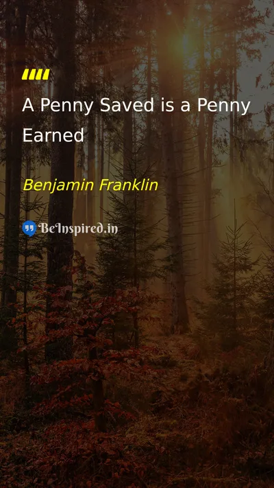 Benjamin Franklin Picture Quote on money saving finance 