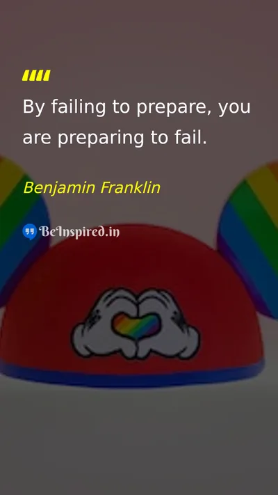 Benjamin Franklin Picture Quote on discipline success preparation 