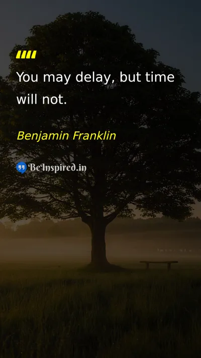 Benjamin Franklin Picture Quote on time discipline 