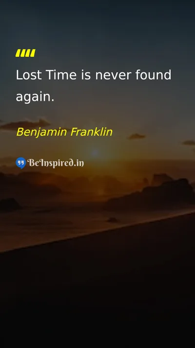 Benjamin Franklin Picture Quote on time life 