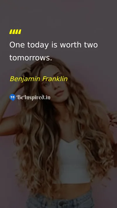 Benjamin Franklin Picture Quote on time life wisdom 