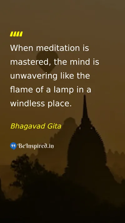 Bhagavad Gita Picture Quote on meditation mindfulness peace discipline 