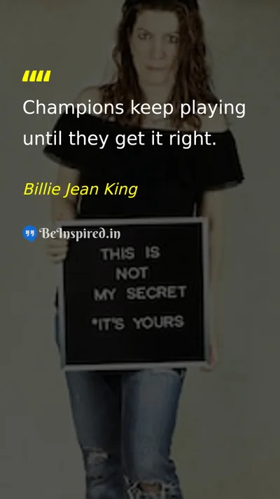 Billie Jean King Picture Quote on success discipline hard-work 