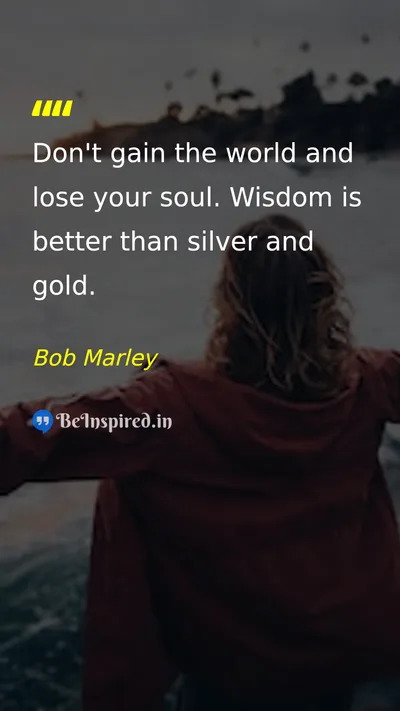 Bob Marley Picture Quote on wisdom life materialism 