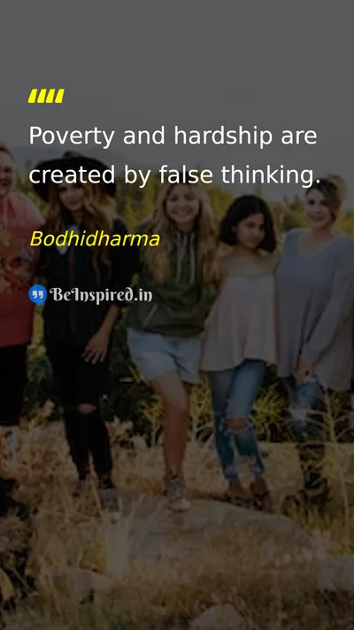 Bodhidharma Picture Quote on mind poverty thought 