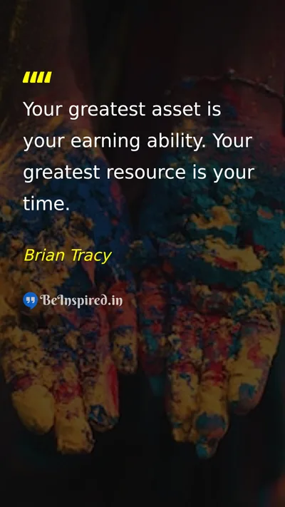 Brian Tracy Picture Quote on time resource value 