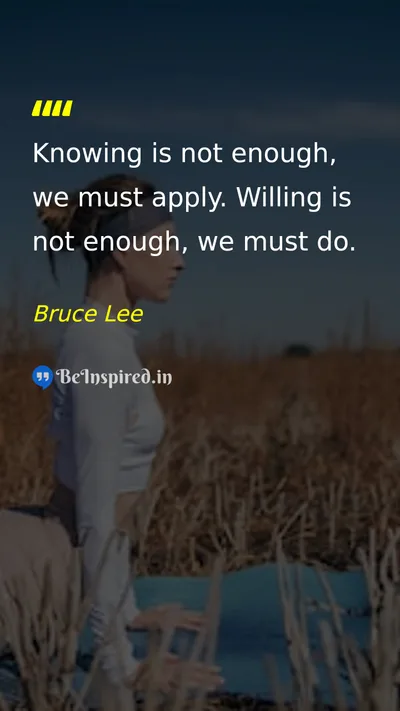 Bruce Lee Picture Quote on discipline hard-work action 