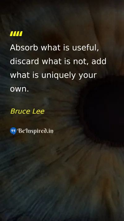 Bruce Lee Picture Quote on life wisdom self-improvement individuality 