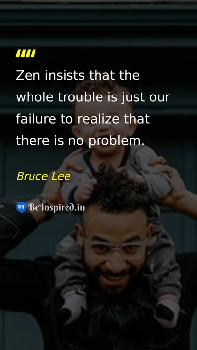 Bruce Lee Picture Quote on mindset problem philosophy awareness 