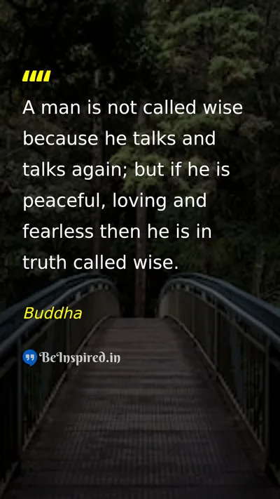 Buddha Picture Quote on wisdom peace love fearlessness 