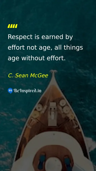 C. Sean McGee Picture Quote on respect effort discipline 