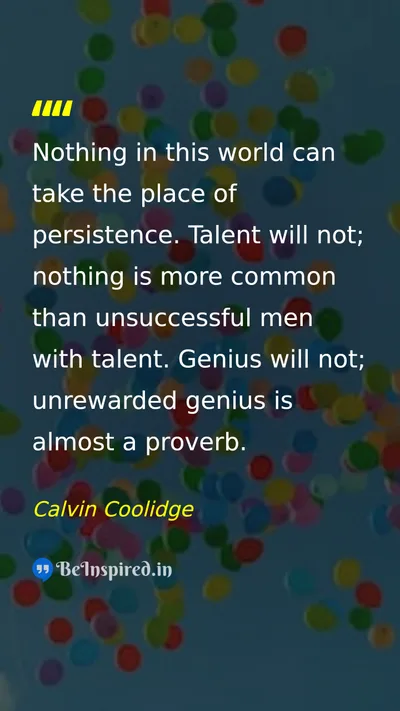 Calvin Coolidge Picture Quote on hard-work discipline success life 