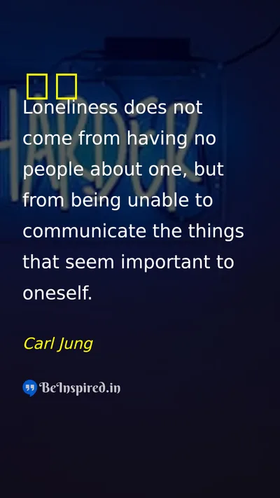 Carl Jung Picture Quote on alone 
